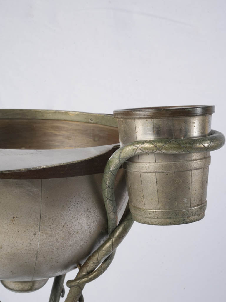 Vintage rustic silvered-metalwork