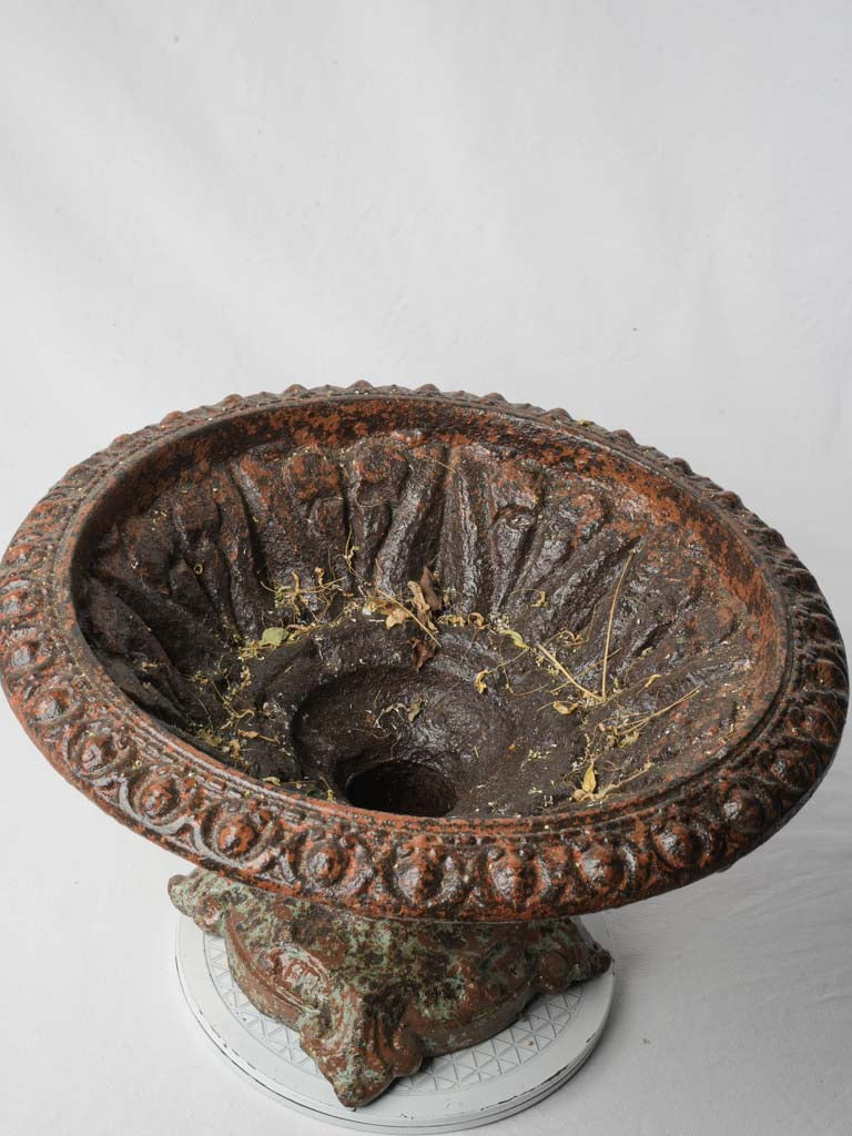 Vintage French urn moss centerpiece