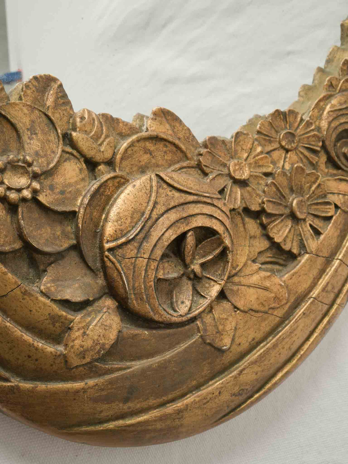Classical drapery carving mirror