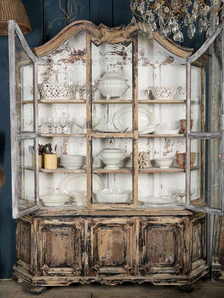 Distressed finish French-style vitrine