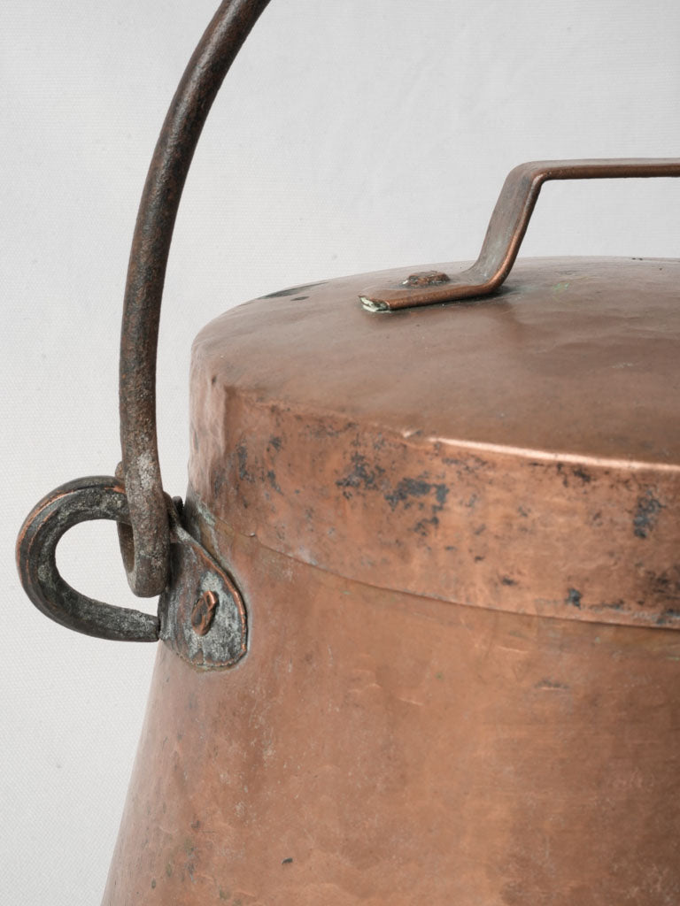 Detailed planished surface copper bucket
