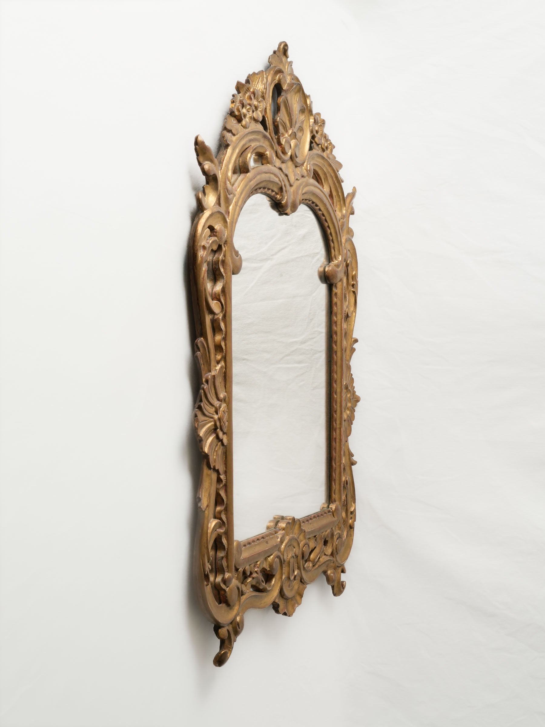 Scallop shell crest vintage mirror