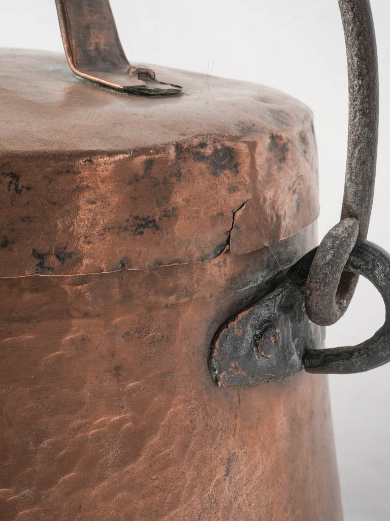 Unique verdigris accented caldron