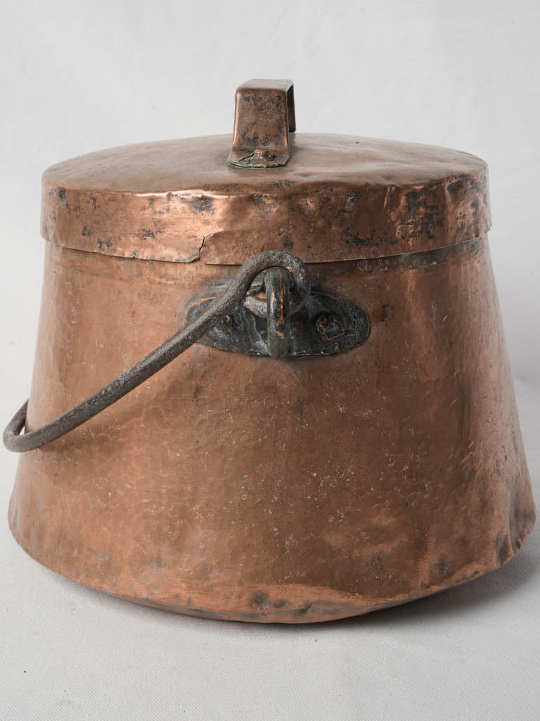 Aged patina decorative copper caldron
