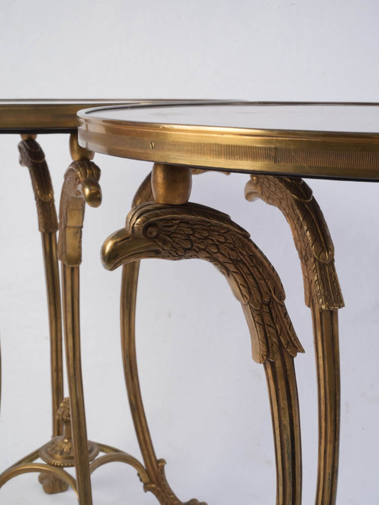 Elegant round guéridon end tables