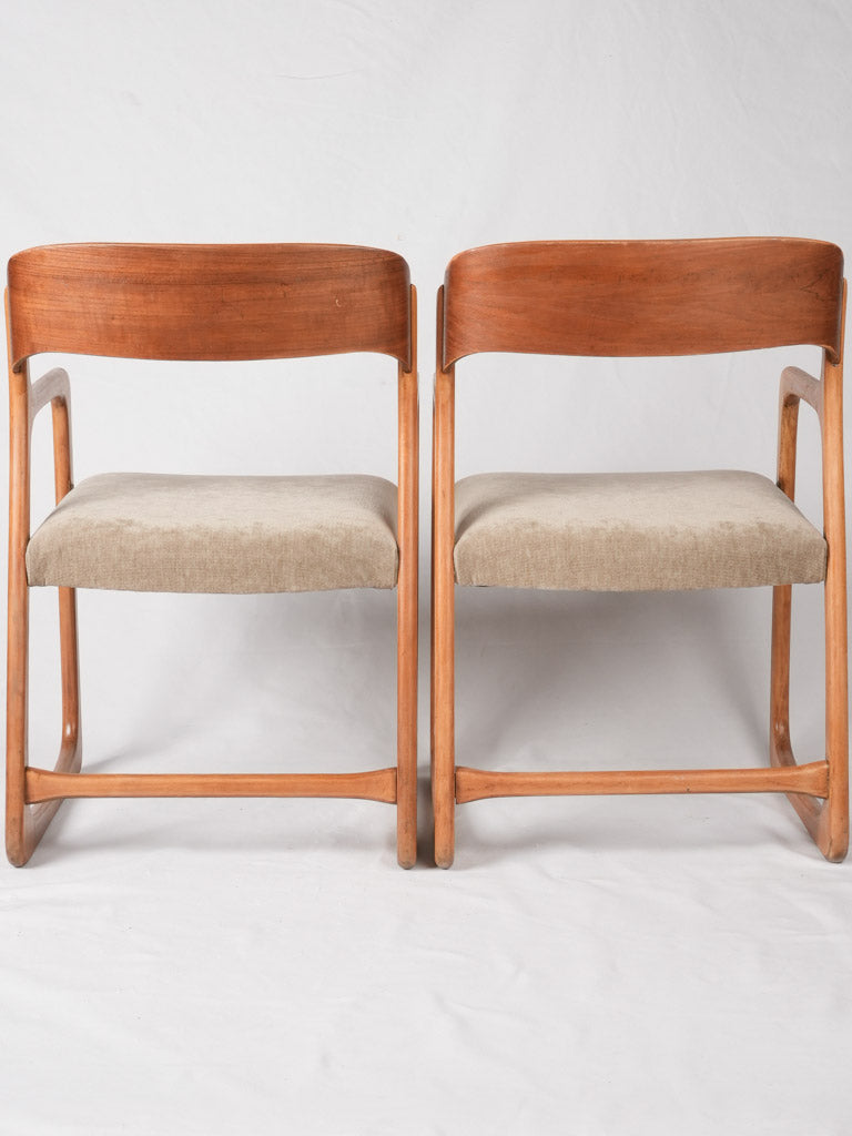 4 Baumann sleigh armchairs - ash
