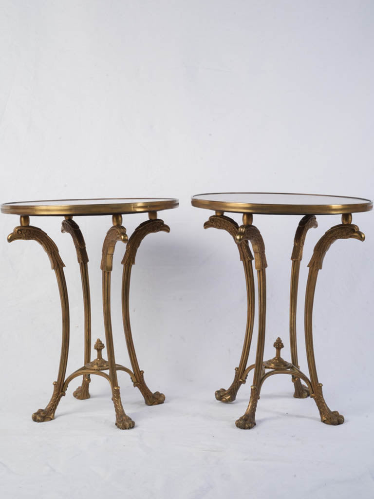 Antique burl wood end tables