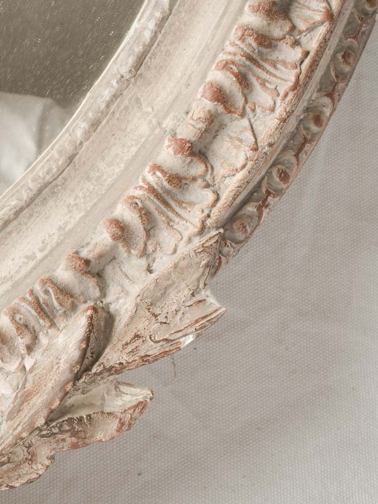 Plaster ornamented wooden frame mirror
