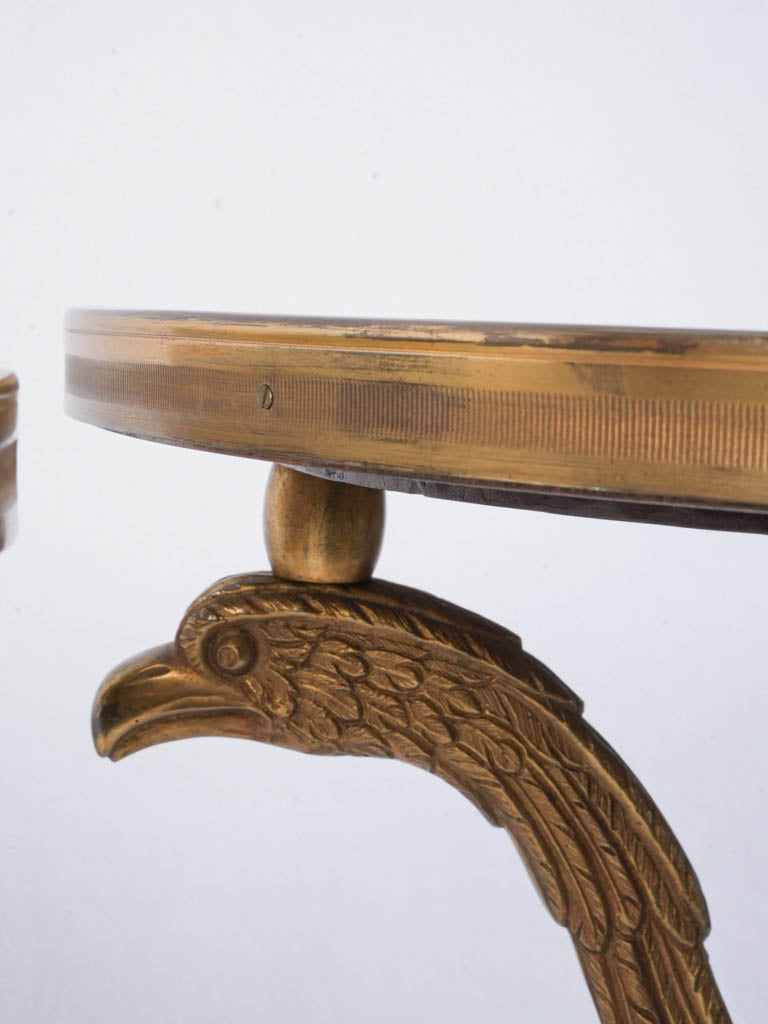 French influence burl wood tables