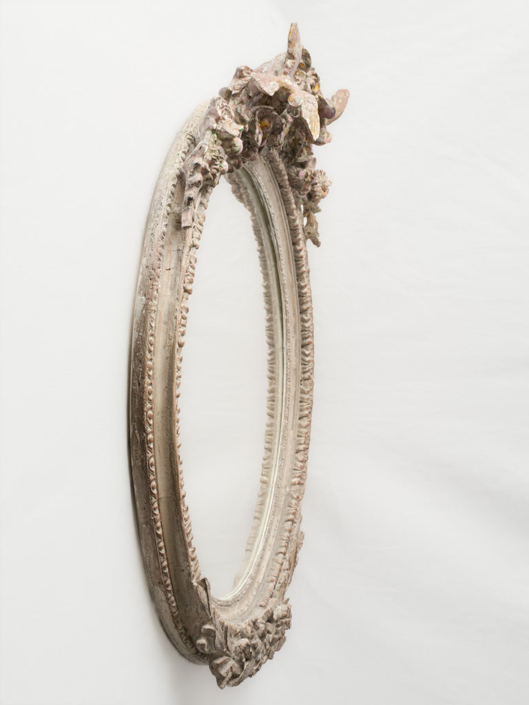 Vintage carved wooden frame mirror