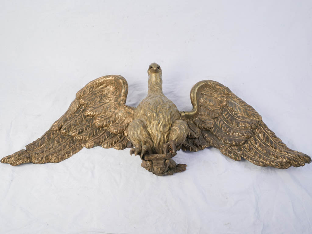 Aged worn-patina eagle sculpture collectible