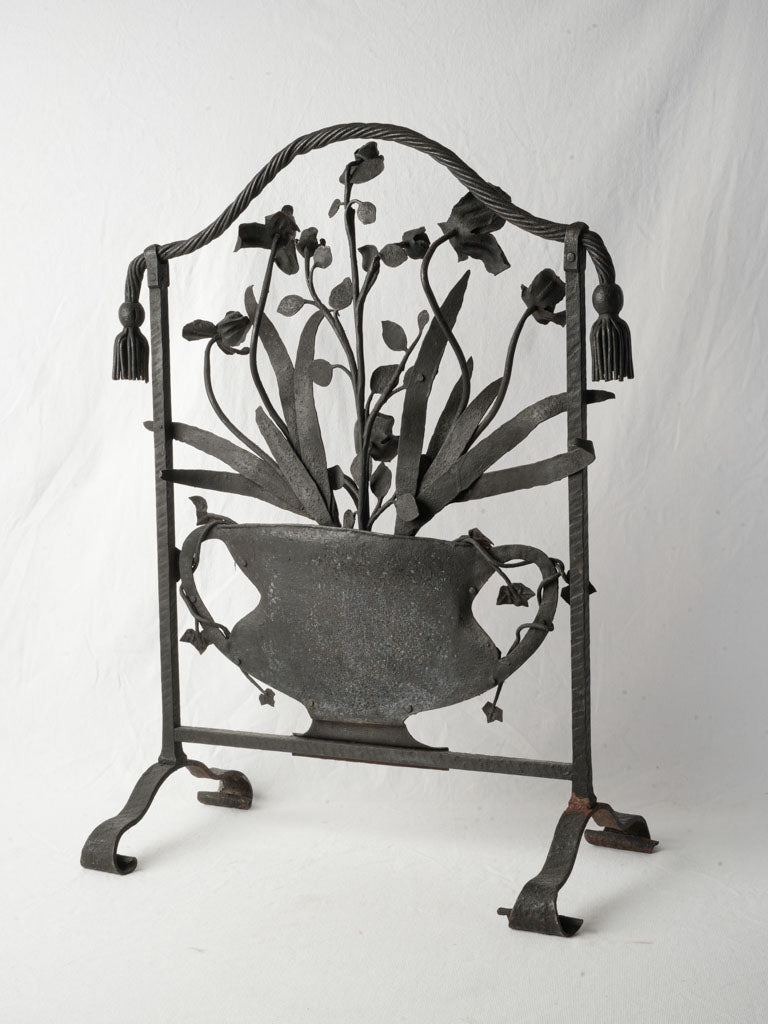 Aged patina floral decorative screen