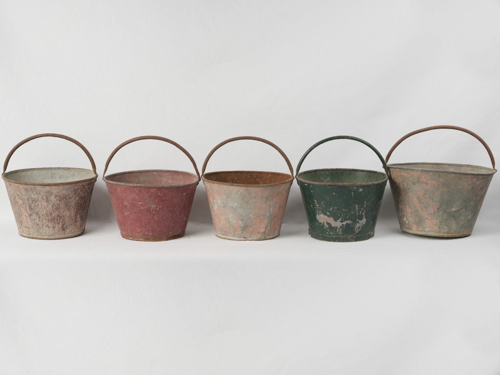 Rustic patina metal flower holders