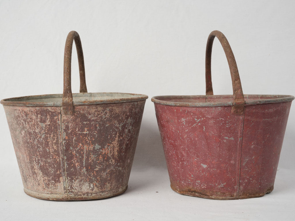Antique worn harvest bins