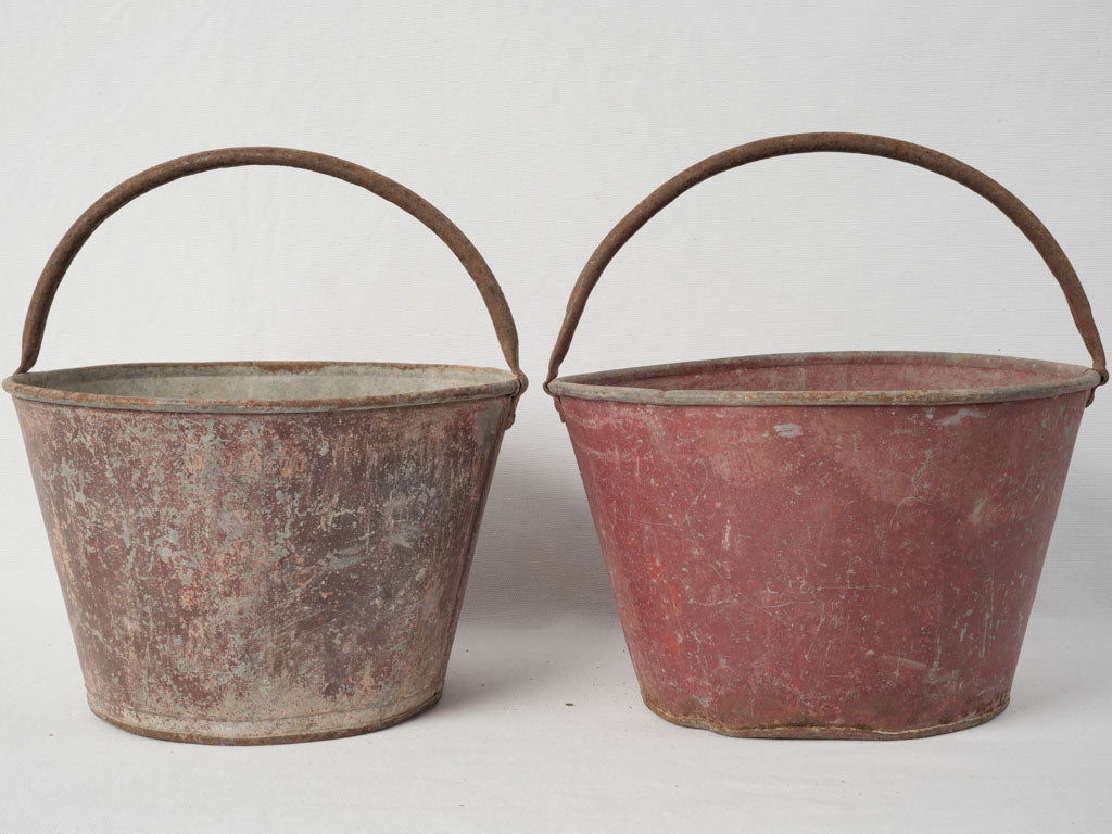 Authentic aged metal vine baskets