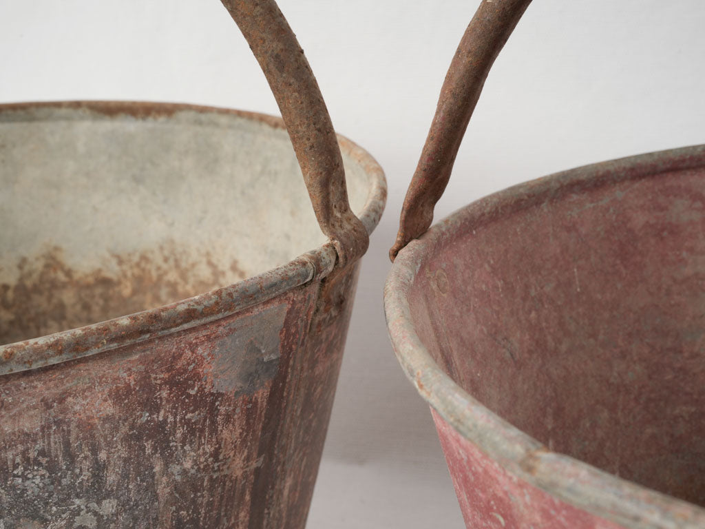 Well-worn metal vegetable carriers