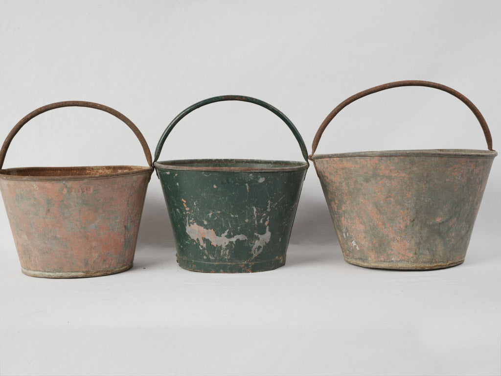 Ancient metal harvest pails