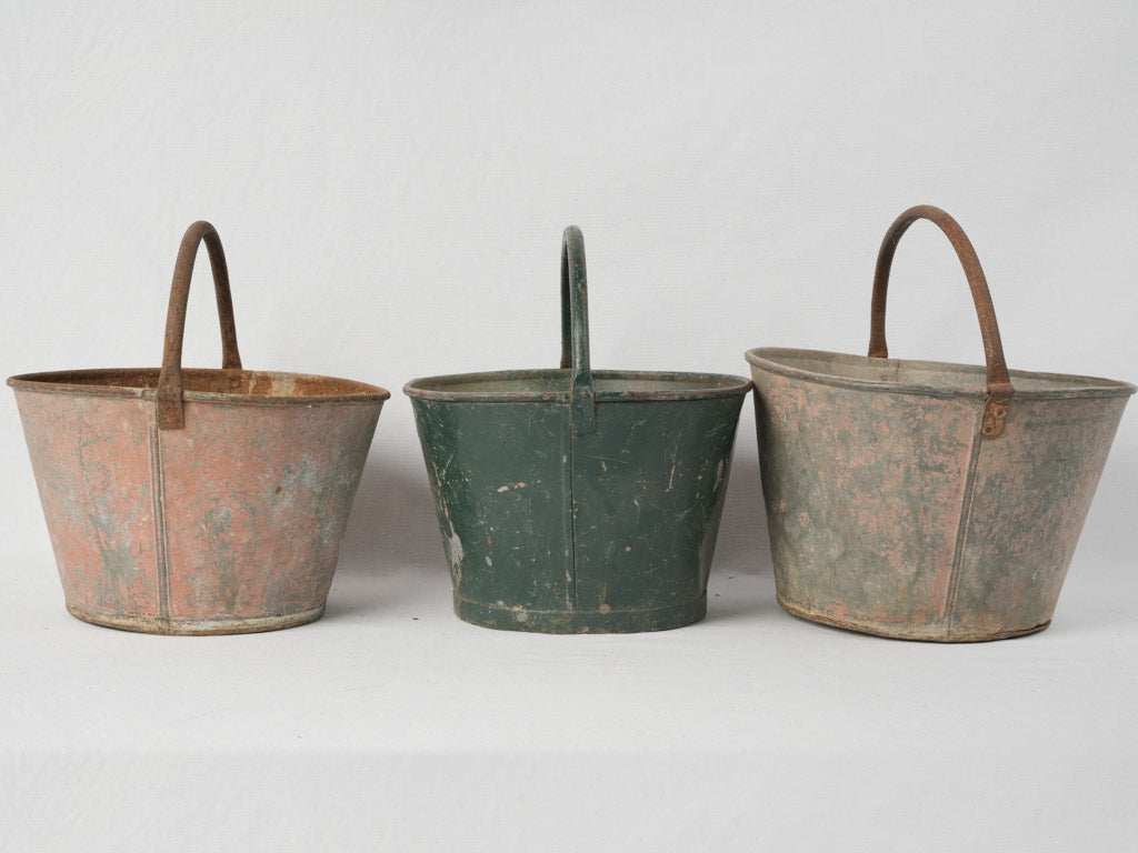 Worn rustic metal produce holders