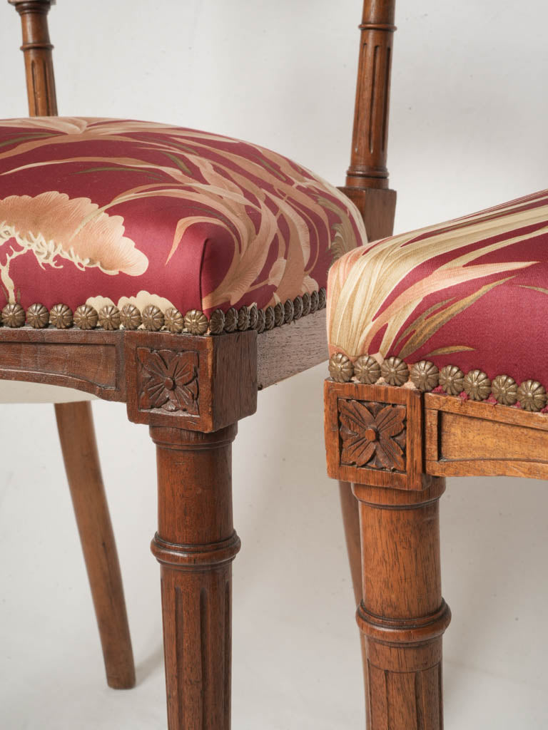 Finely detailed rosette accent chairs