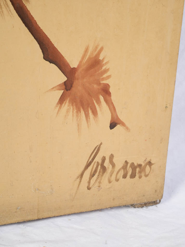 Hand-painted rooster decorative screen