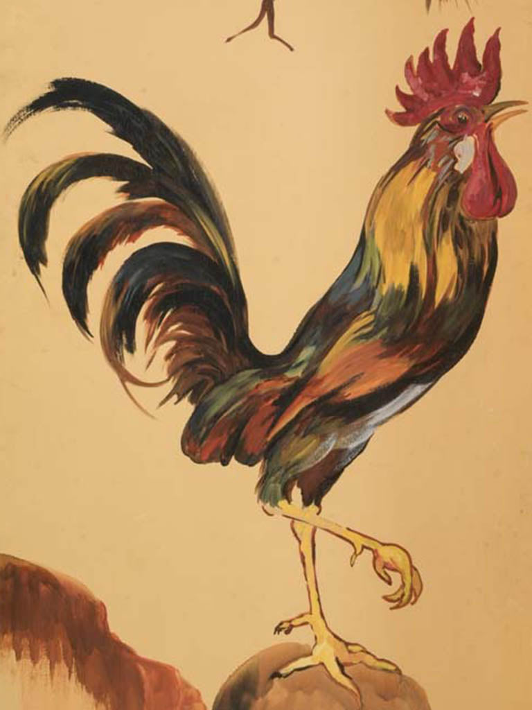 Ochre-toned artistic folding screen