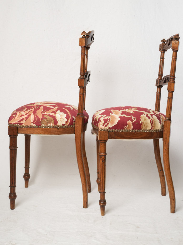 Delicate foliate openwork back chairs