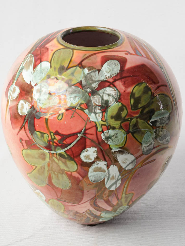 Crimson pink ceramic vase