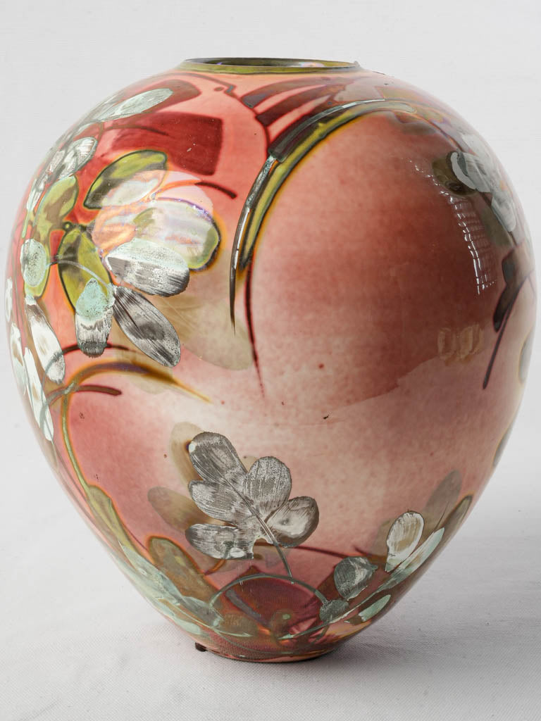 Hand-glazed floral vase