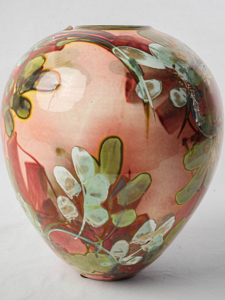 Vintage vibrant ceramic vase