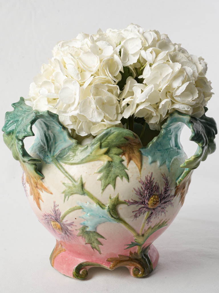 Ceramic thistle motif vase  