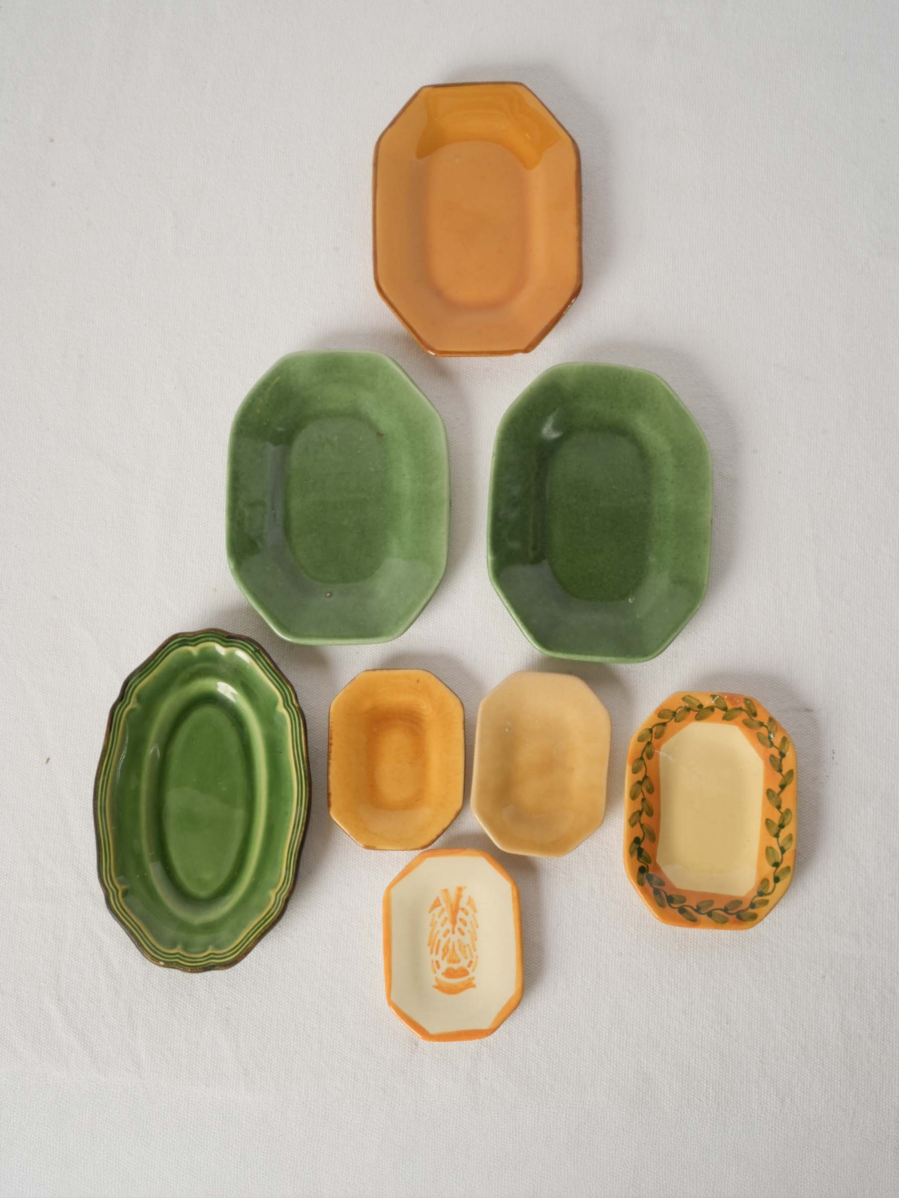 Collection of 8 Handmade Miniature Dishes & Saucers
