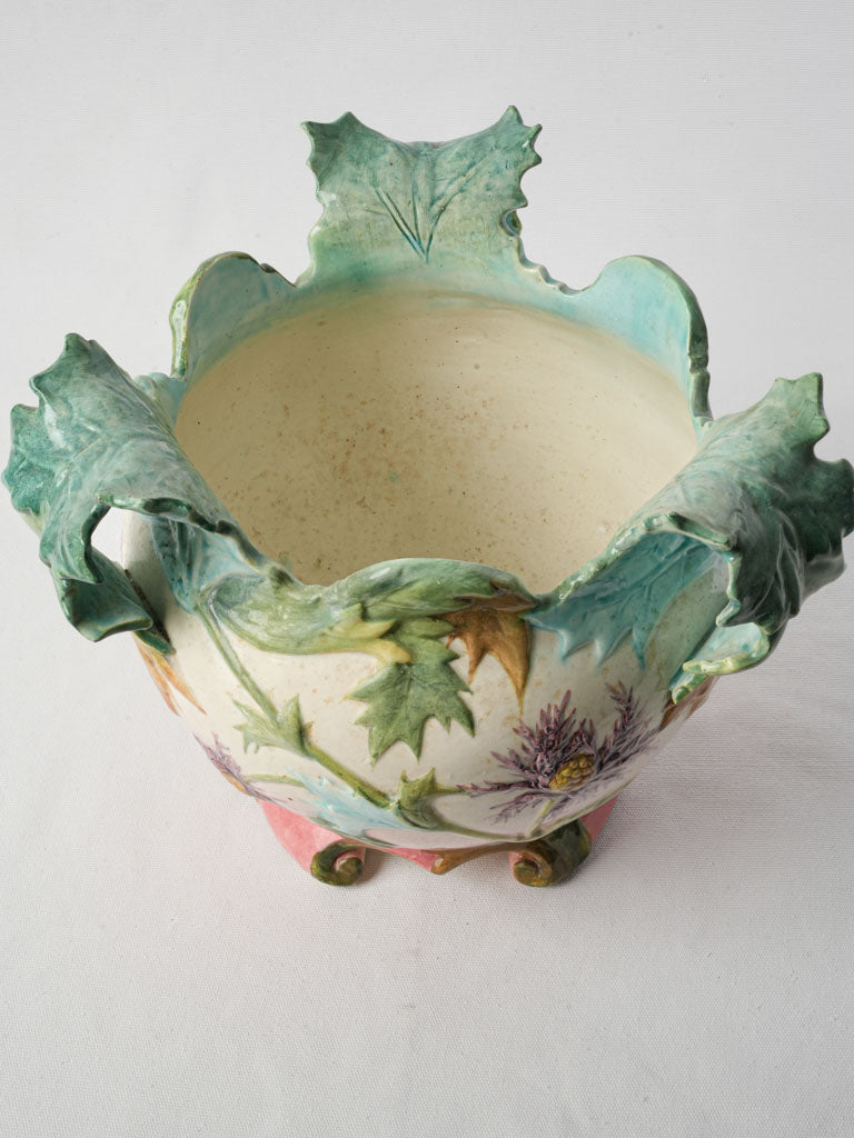 Sculptural high-relief cache pot  