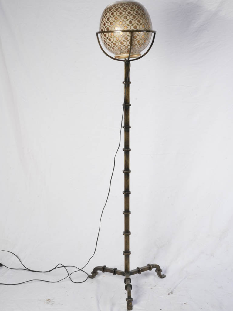 Elegant alabaster globe torchère lamps