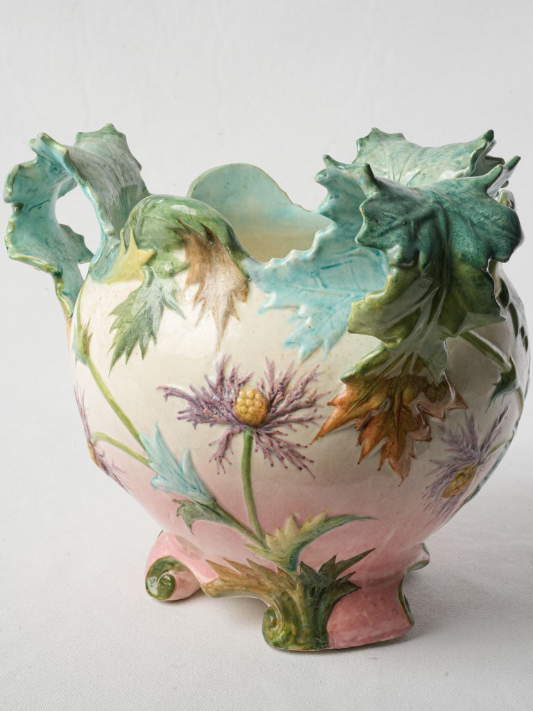 Naturalistic thistle cache pot