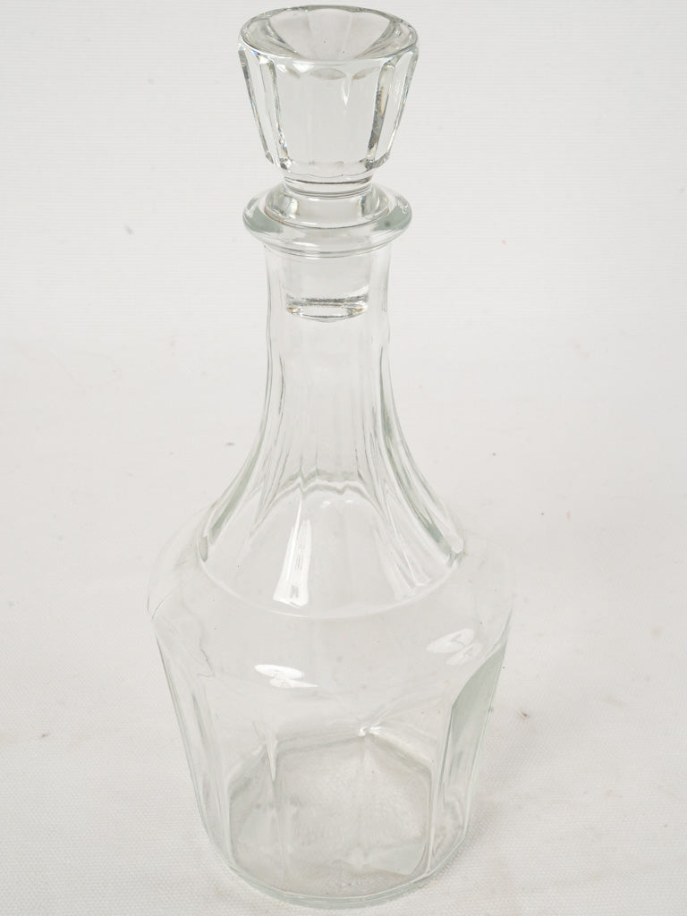 Faceted glass wine decanter
