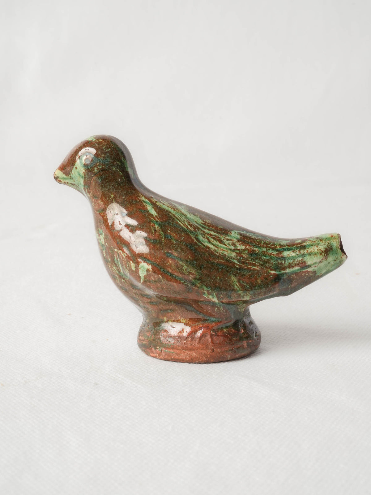 Charming Folk Art Glazed Terracotta Bird Whistle - 3½"