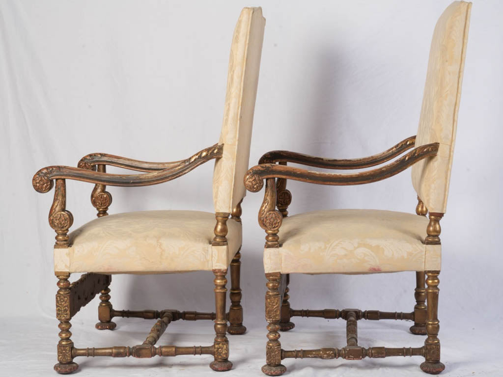 Baroque Revival comfortable armchairs