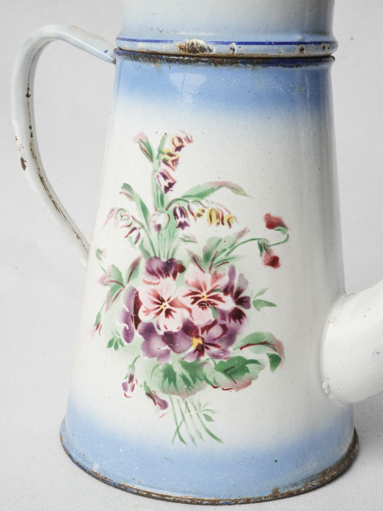 Timeworn enamel drip coffee maker
