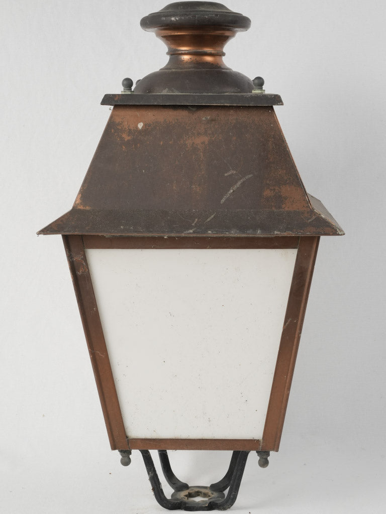 Patinated copper outdoor lighting fixture