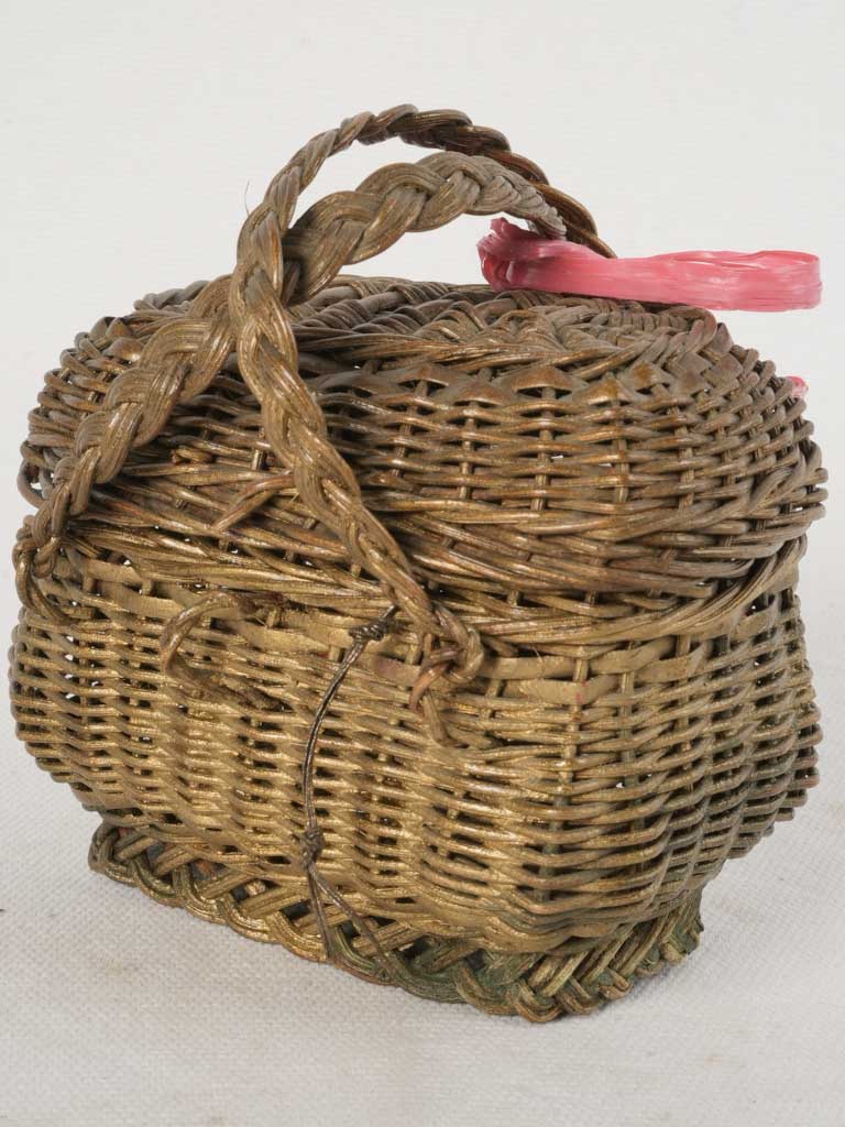 Antique wicker miniature basket