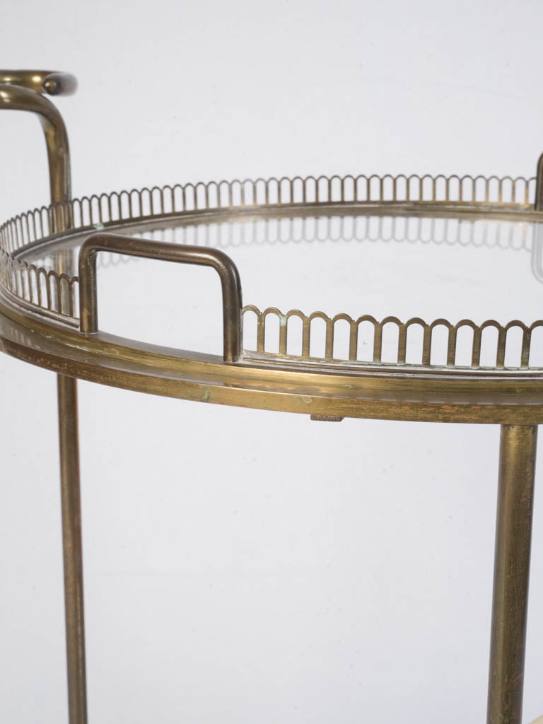 Chic brass rolling cart