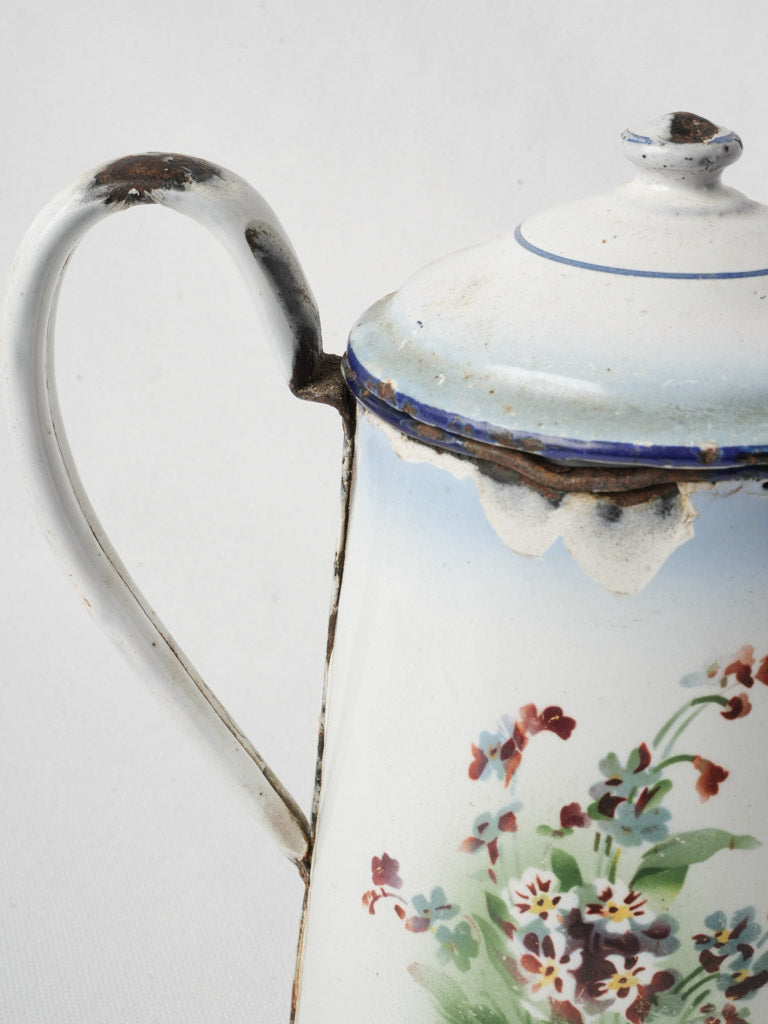Hand-painted floral coffee pot