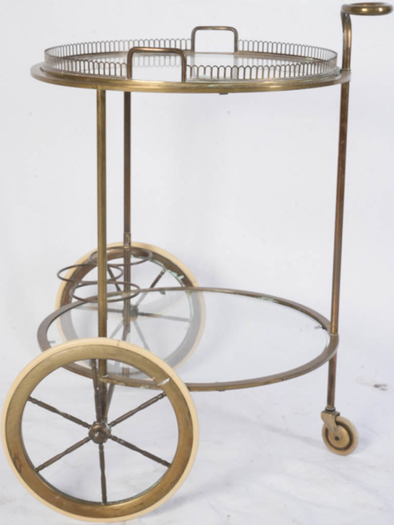 Refined three-bottle holder cart
