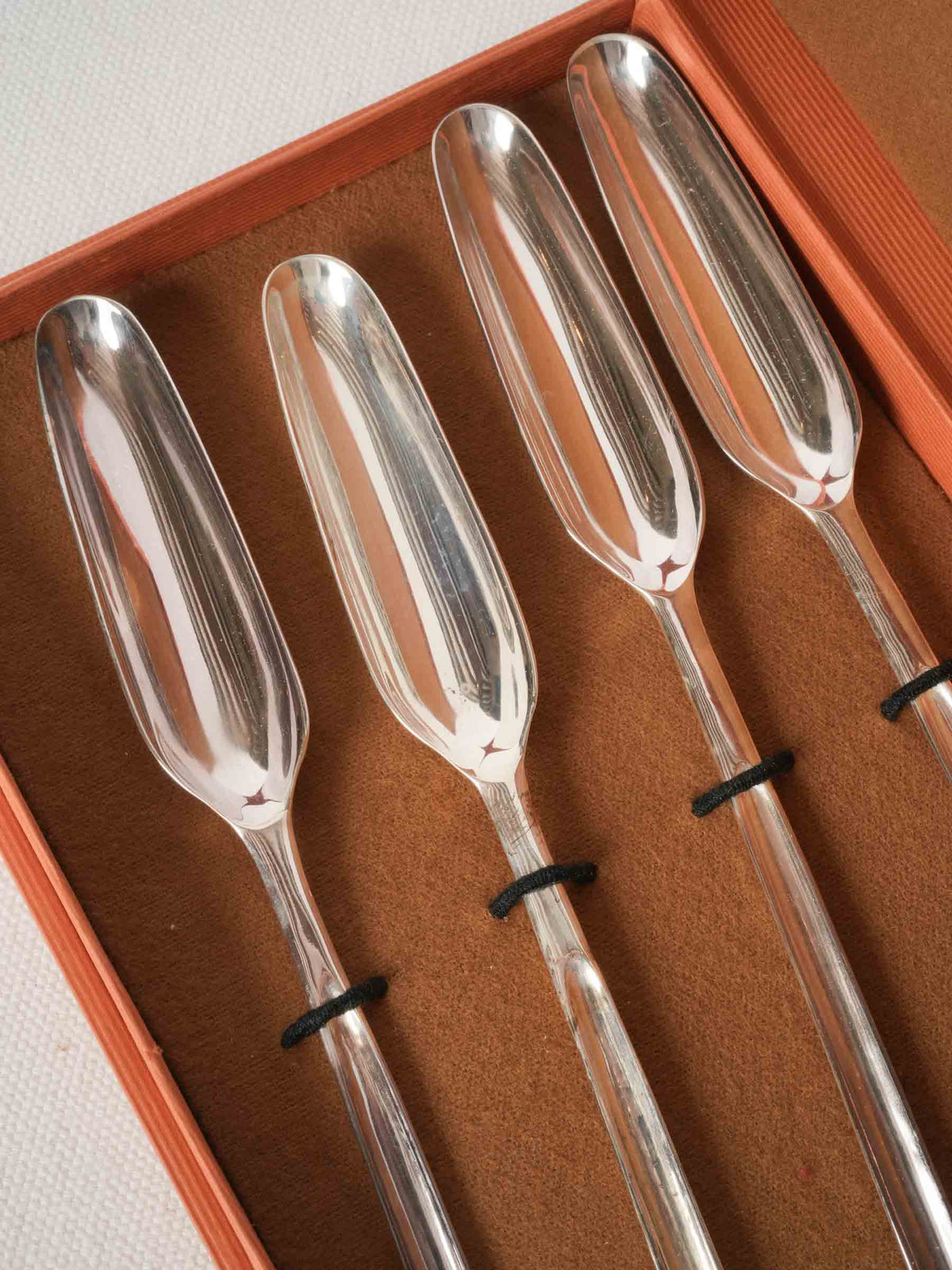 Set of Four Contemporary Silver-Plated Bone Marrow Spoons