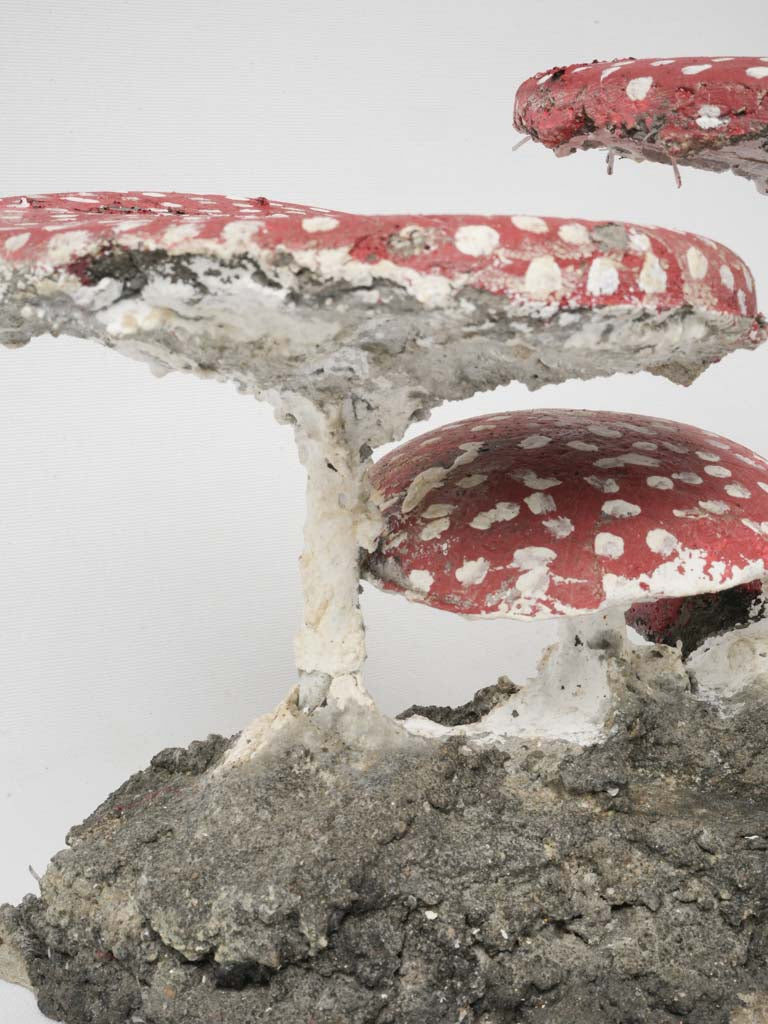 Playful Tiered Cement Mushroom Art