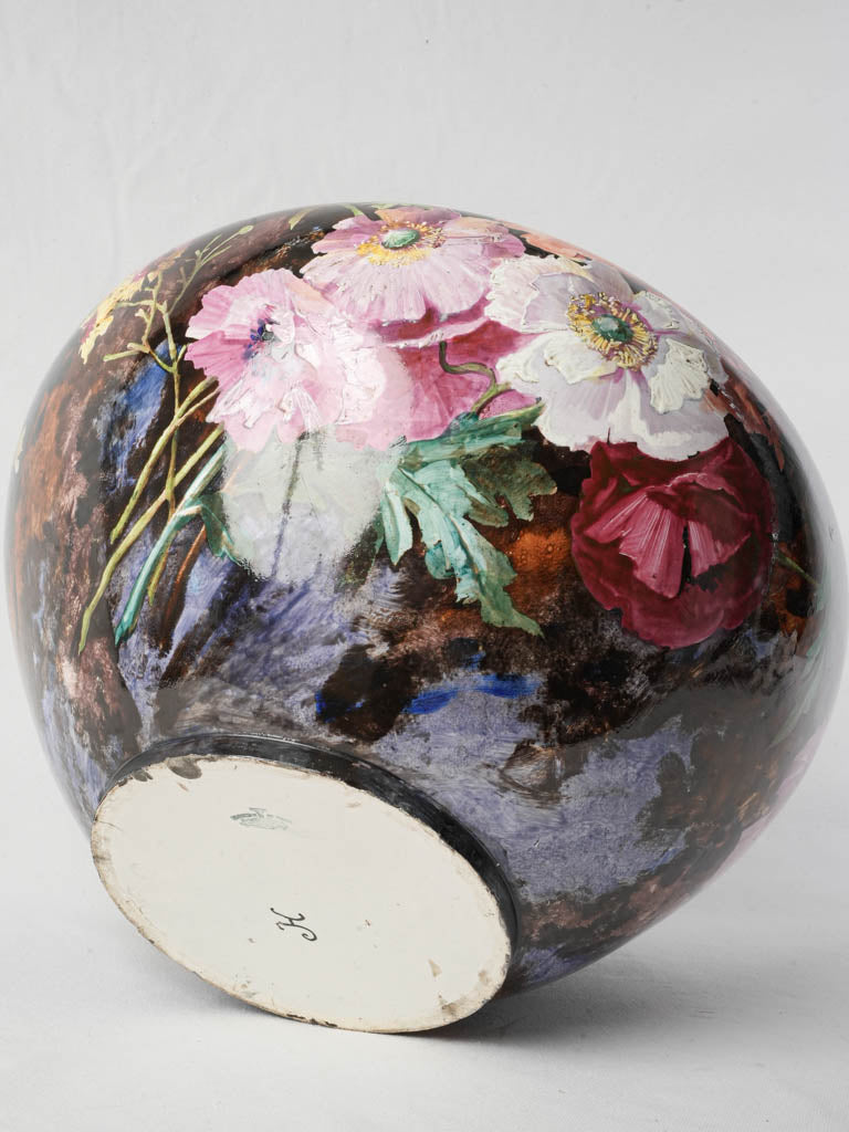 Vivid colorful floral ceramic planter