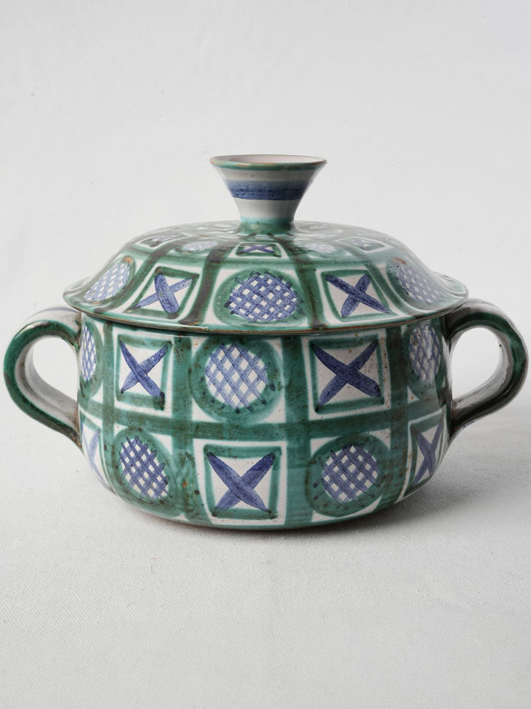 Emerald and blue lidded tureen
