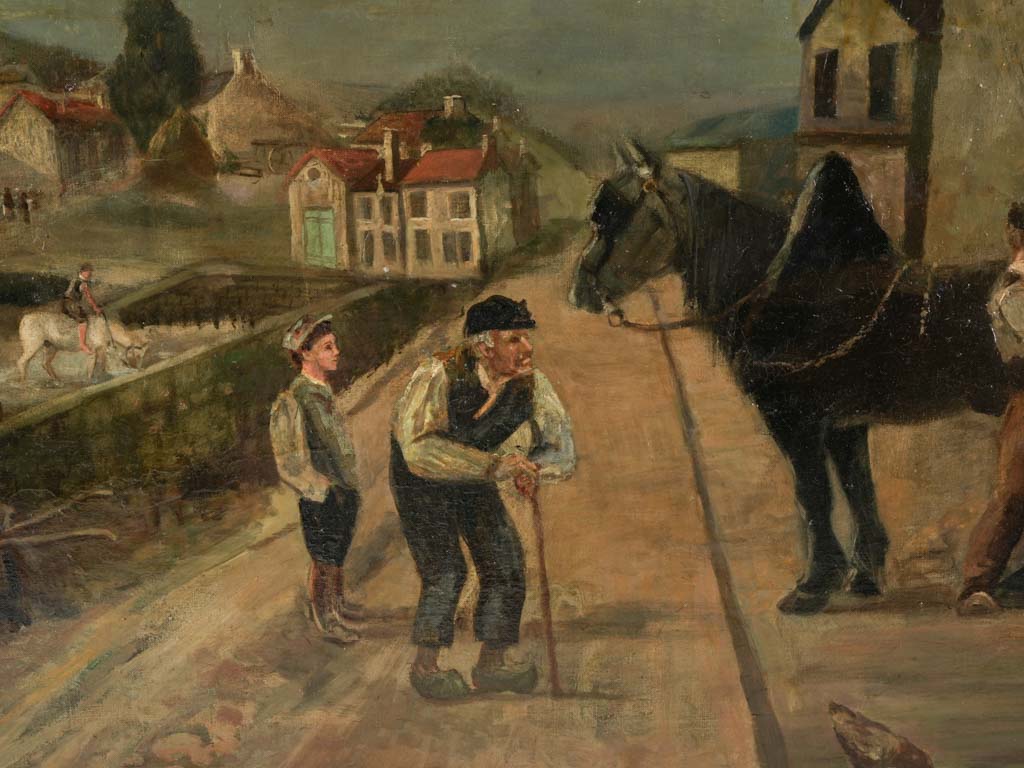 Detailed landscape painting, early 20th-century