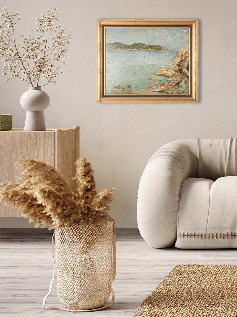 Bold impasto coastal art