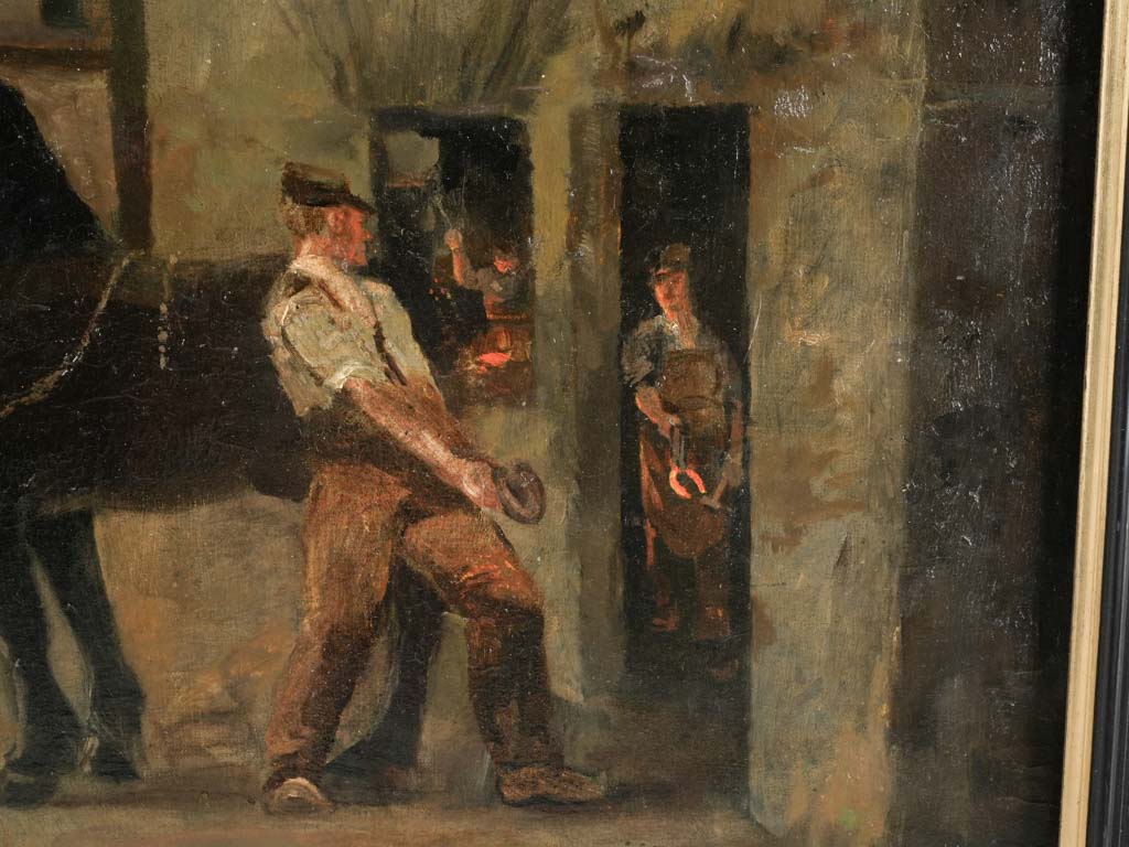 Earthy toned art, village activities